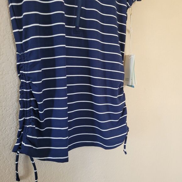 Carve Designs Women Xs Navy Stripe Dawson Rashguard Swim Top Nautical Upf 50 Nwt - Picture 3 of 8